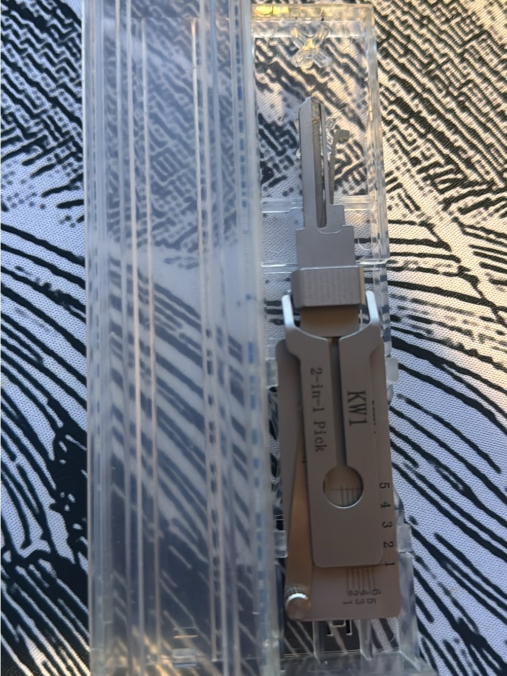 KW1 2-in-1 Silver Lock Pick Tool